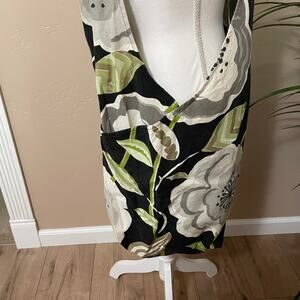 Upcycled Tote Bag Crossbody Floral Lightweight Eco-Friendly Reusable Pockets